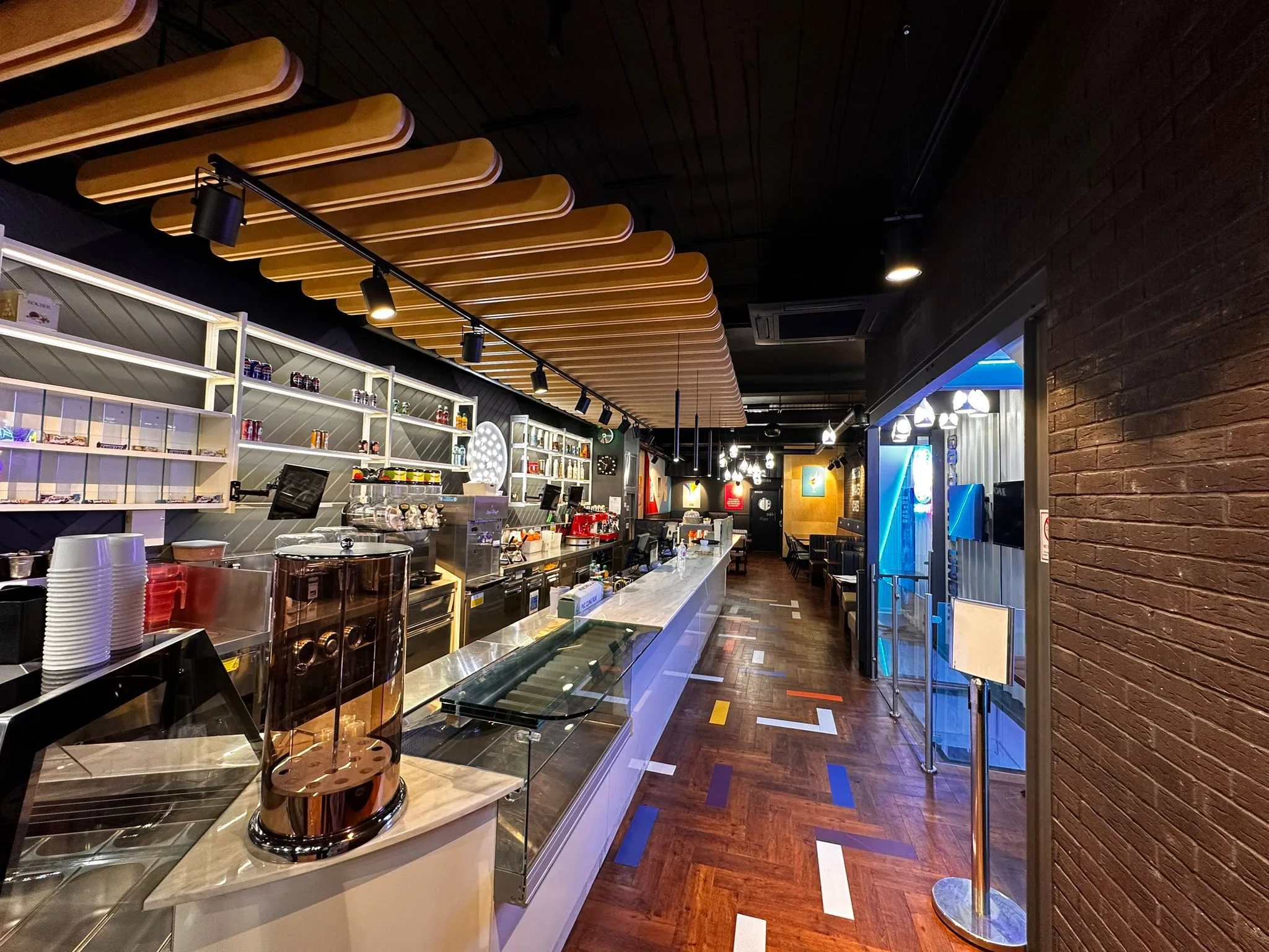 inside Hot Gelato dessert shop in Eastbourne showing modern cafe interior